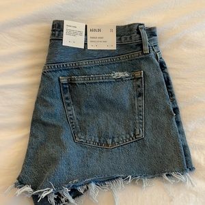 NEW WITH TAGS AGOLDE DISTRESSED DENIM SHORTS